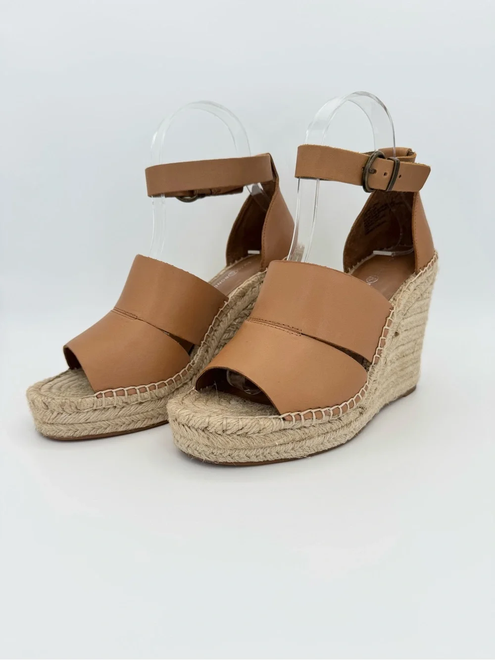 TREASURE & BOND Sannibel Wedge Sandals 7.5 Tan Leather Espadrille Platform